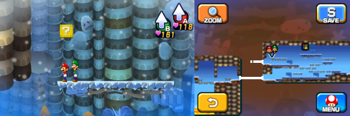 Block 24 in Dreamy Mount Pajamaja accessed by a Dreampoint found at the very peak of the mountain of Mario & Luigi: Dream Team.