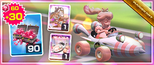 The Rose Queen Pack from the Super Mario Kart Tour in Mario Kart Tour
