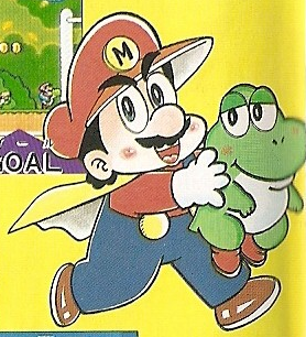 File:Cape Mario with Baby Yoshi - KC Mario manga.png