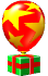 A red Item Balloon with a present.