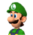 A side view of Luigi, from Mario Super Sluggers.