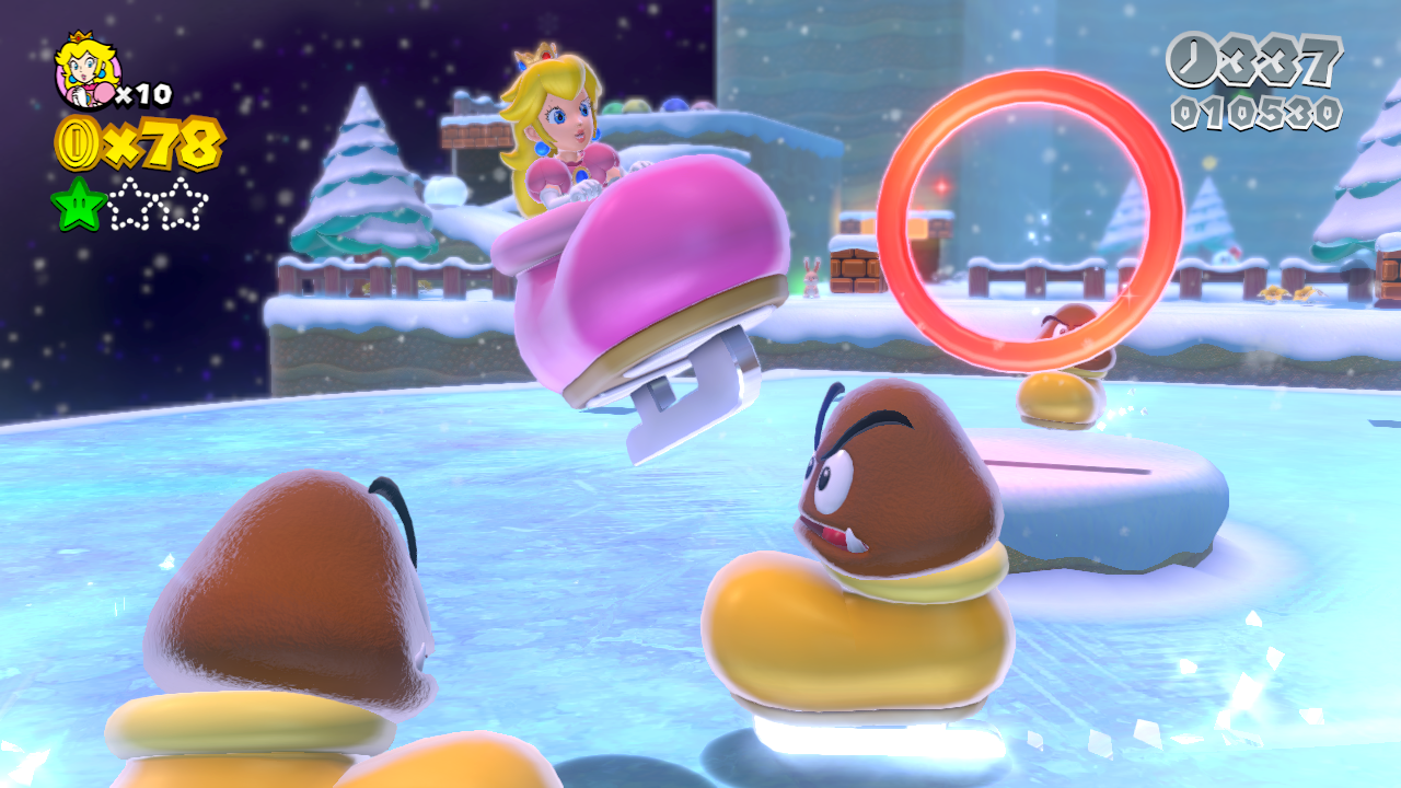 File:SM3DW Peach Skating at Goomba.png - Super Mario Wiki, the Mario ...