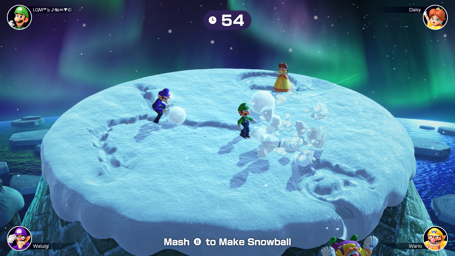 Snowball Summit Roll up a big snowball to push out your rivals!