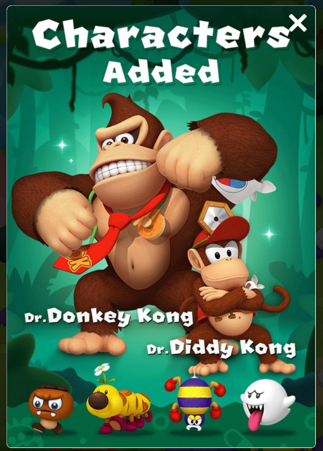 November 2019 - Dr. Donkey Kong, Dr. Diddy Kong; Goombrat, Wiggler, Scuttlebug, and Boo