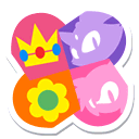 Sticker of Princess Peach's, Princess Daisy's, Blaze the Cat's and Amy Rose's icons from Mario & Sonic at the London 2012 Olympic Games