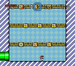 Mario in a 1-Up Chamber in Super Mario World