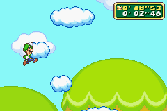 The mini-game, Cloud Climb from Mario Party Advance