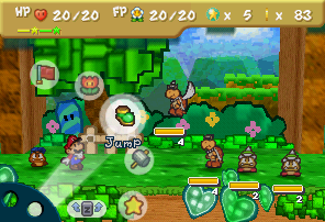 Screenshot of an enemy formation in Paper Mario.