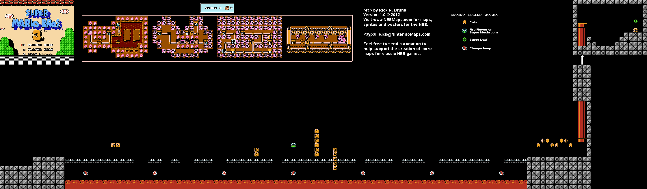 Map of World 8-Hand Trap 3 of Super Mario Bros. 3