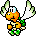 Sprite of a Green Koopa Paratroopa, from Super Mario World 2: Yoshi's Island.