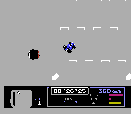 Screenshot of Circuit No-6 from Famicom Grand Prix: F1 Race