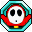 A badge of Shy Guy.