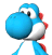 A side view of a Light Blue Yoshi, from Mario Super Sluggers.