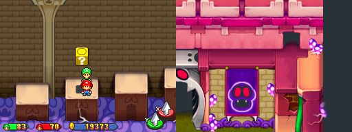 Fifty-sixth block in Shroob Castle of the Mario & Luigi: Partners in Time.