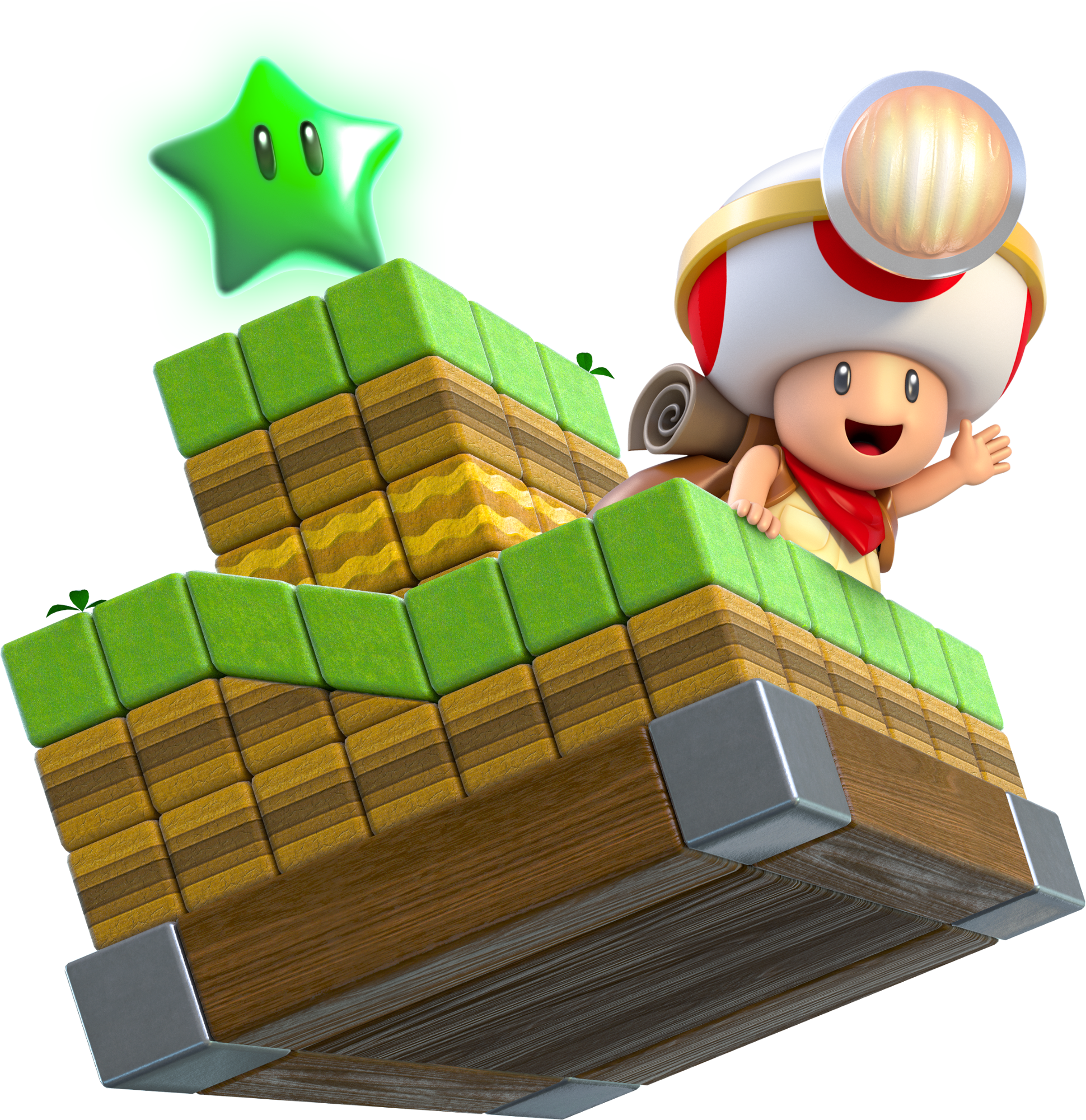 Artwork of Captain Toad with a Green Star, from Super Mario 3D World.