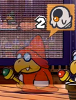 A Red Magikoopa under the Invisible status effect, as seen in Paper Mario: The Thousand-Year Door (Nintendo Switch).