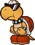 Sprite of a red Koopa Troopa from Super Paper Mario.