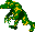 Sprite of a walking green Kritter from Donkey Kong Country for Game Boy Color