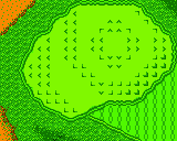 The green from Hole 6 of the Marion Club from the Game Boy Color Mario Golf