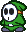 Sprite of a green Shy Guy, from Paper Mario.