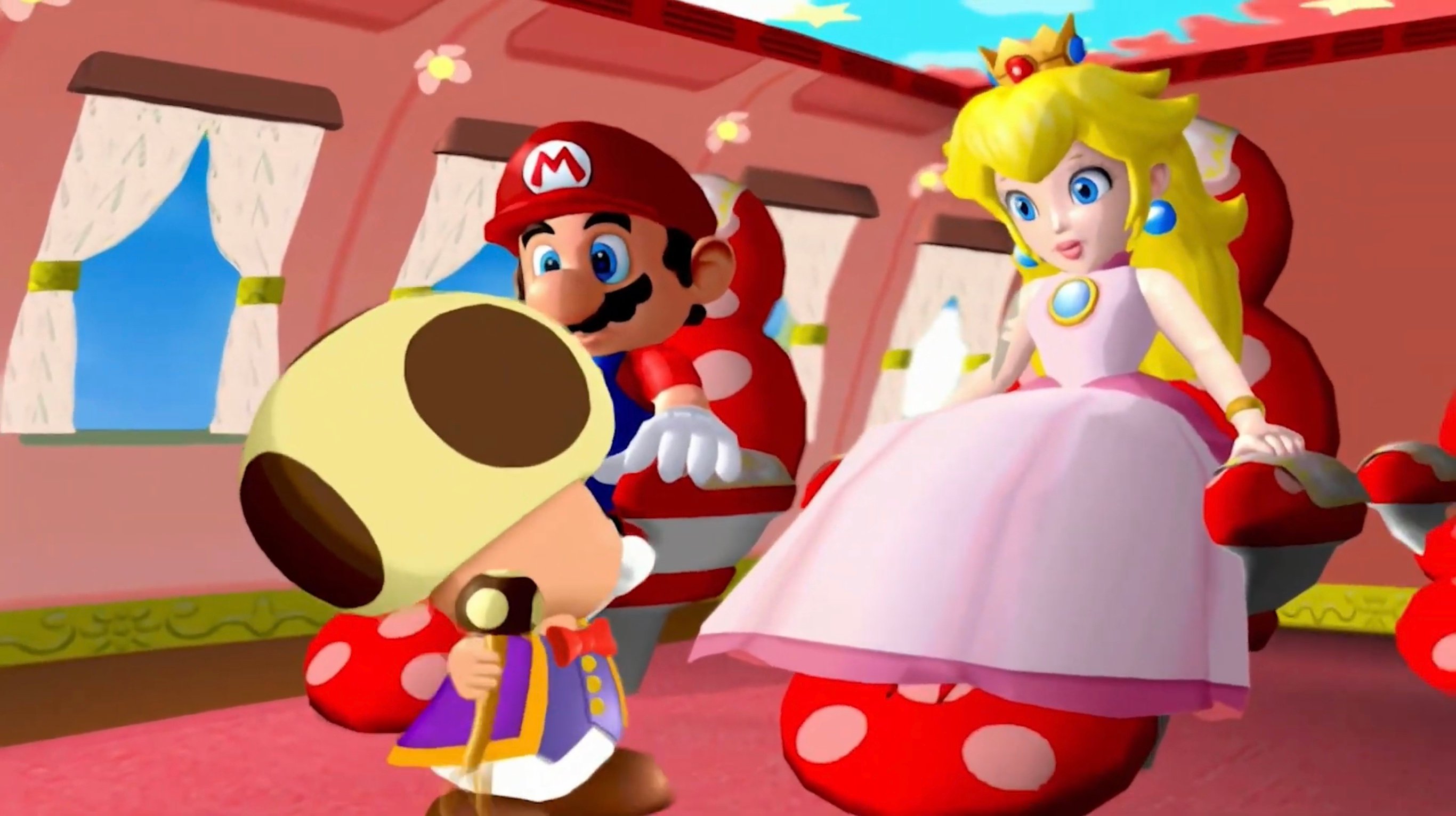 Filesuper Mario 3d All Stars Toadsworth Greets Peach On Plane Super Mario Wiki The Mario 4828