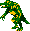 Sprite of a jumping green Kritter from Donkey Kong Country for Game Boy Color