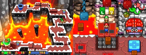 Thirteenth and fourteenth blocks in Bowser's Castle of the Mario & Luigi: Partners in Time.