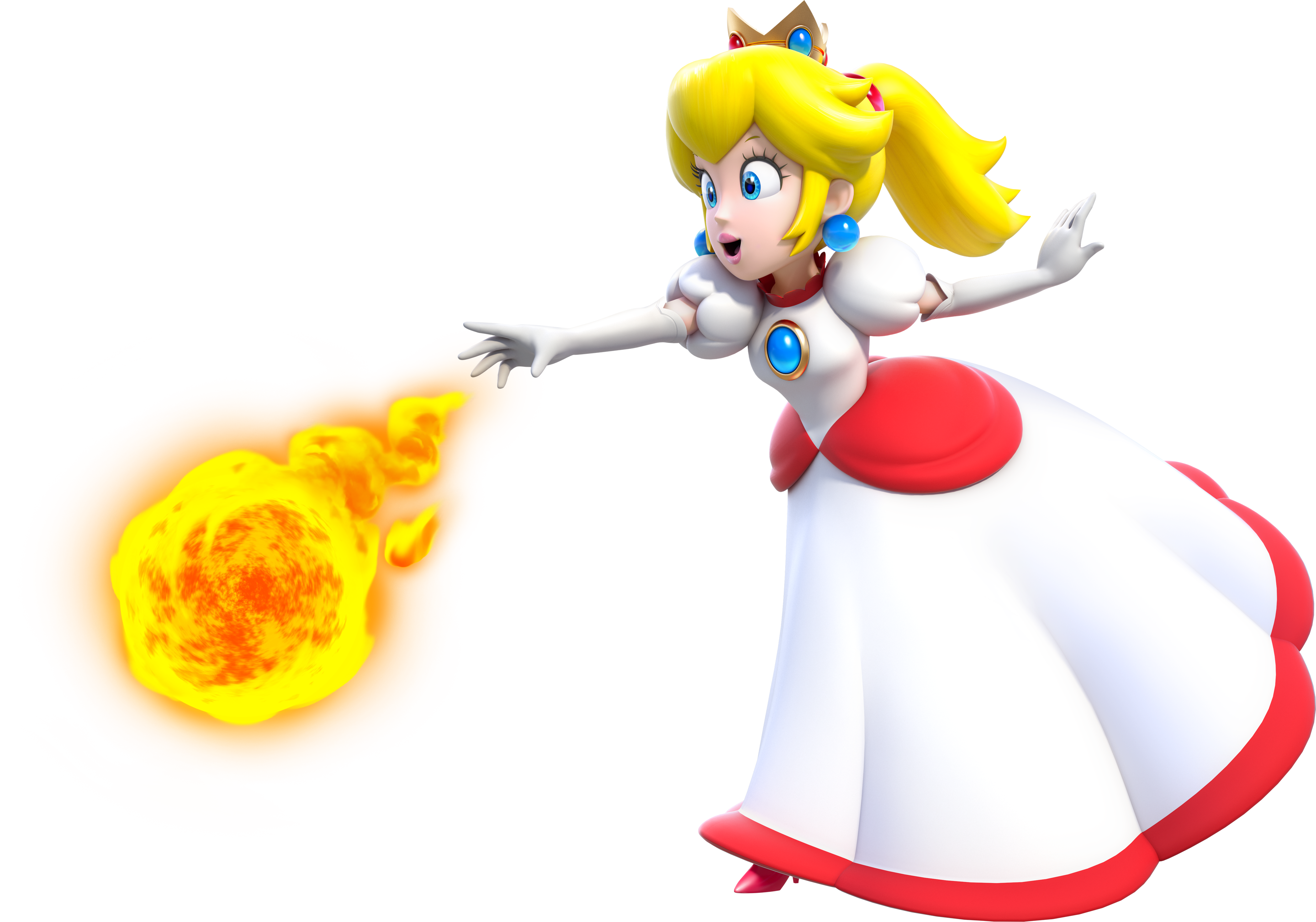 Fire Peach in Super Mario 3D World.