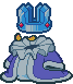 Battle idle animation of the Crystal King from Paper Mario