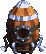 Sprite of a rocket in Donkey Kong Country 3: Dixie Kong's Double Trouble!, unmanned and hatch closed