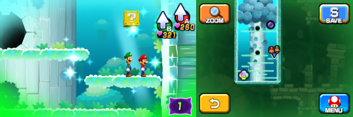 First block in Dreamy Somnom Woods accessed by a second Pink Pi'illo of Mario & Luigi: Dream Team.