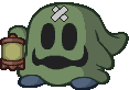 Battle idle animation of the Big Lantern Ghost from Paper Mario
