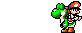 Green Yoshi using his tongue