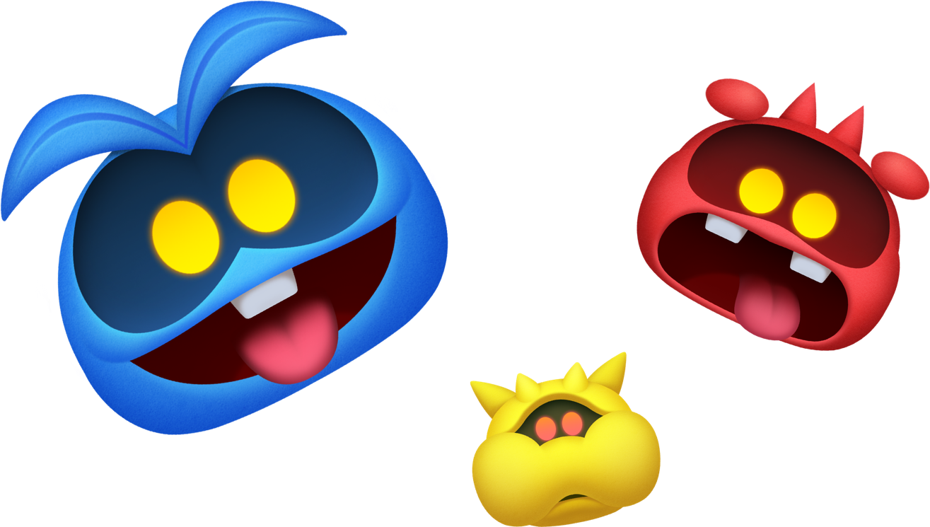 The blue, yellow, and red viruses
