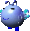 Sprite of a blue Tehee Butterfly from Yoshi's Story