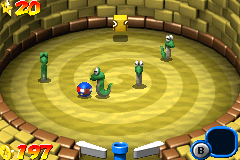Snake hole area in Shifting Sands Stage in Mario Pinball Land