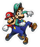 A Sticker of Mario and Luigi.