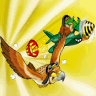 The Clock Race mode's preview image for Fly Like the Wind, the second stage of K. Rool's Gold in the 2001 Diddy Kong Pilot.