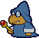 Battle idle animation of a Magikoopa from Paper Mario