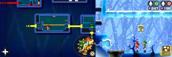 Eighth block in Airway of Mario & Luigi: Bowser's Inside Story + Bowser Jr.'s Journey.