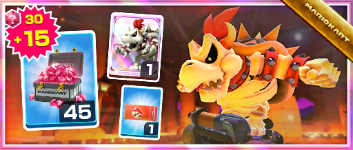 The Dry Bowser Pack from the Hammer Bro Tour in Mario Kart Tour