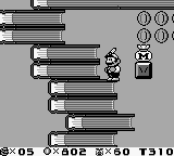 Mario climbs a staircase of books in Final Boss: One Mighty Mouse!.