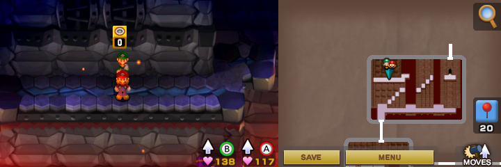 Fourth block in Bowser's Castle of Mario & Luigi: Superstar Saga + Bowser's Minions.