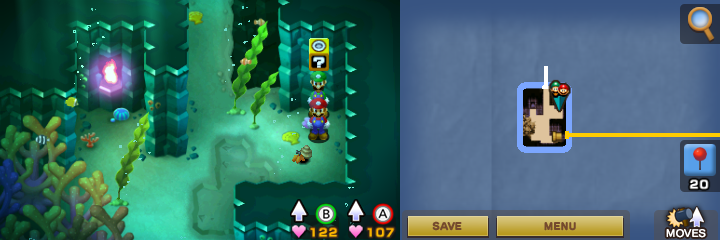 Thirteenth block in Gwarhar Lagoon of Mario & Luigi: Superstar Saga + Bowser's Minions.