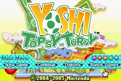 The completed Bonus Game beads in Yoshi Topsy-Turvy, as seen from the main menu.