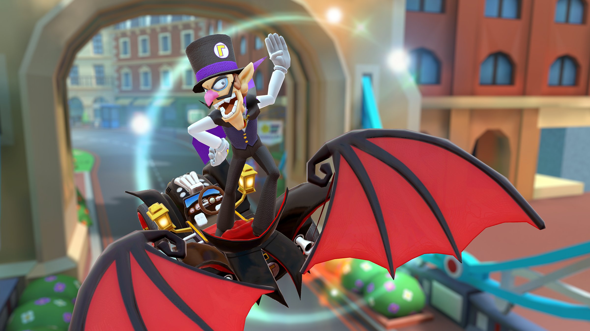 Waluigi (Vampire) gliding with the Vampire Wings on London Loop 3