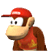 A side view of Diddy Kong, from Mario Super Sluggers.