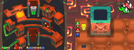 Twelfth block in Thwomp Caverns of the Mario & Luigi: Partners in Time.