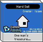 The shelf sprite of one of Jimmy T.'s favorite artist comics: Hard Sell in the game WarioWare: D.I.Y.