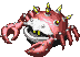Battle idle animation of a Crusty from Super Mario RPG: Legend of the Seven Stars